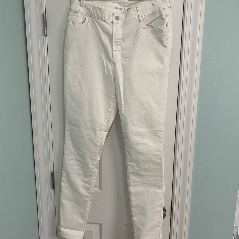 Old Navy White Skinny Jeans, 14 L